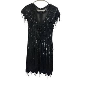 Vintage Silk Beaded Embellished Dress